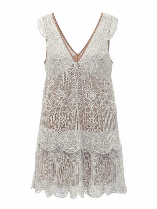 Sugarlips Dresses & Skirts - Sugar Lips Anthropologie Melissa Royal Lace Overlay Dress Ivory / Nude - Small